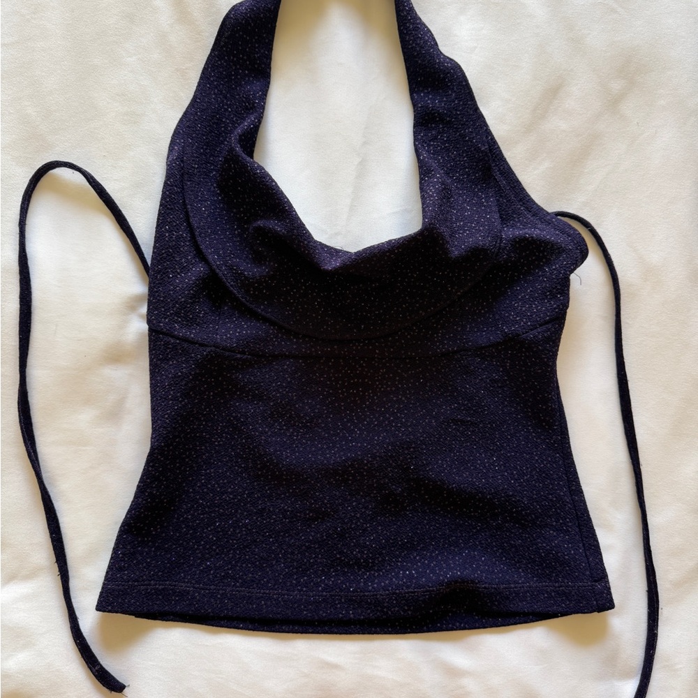 Stylish Purple Halter Crop Top